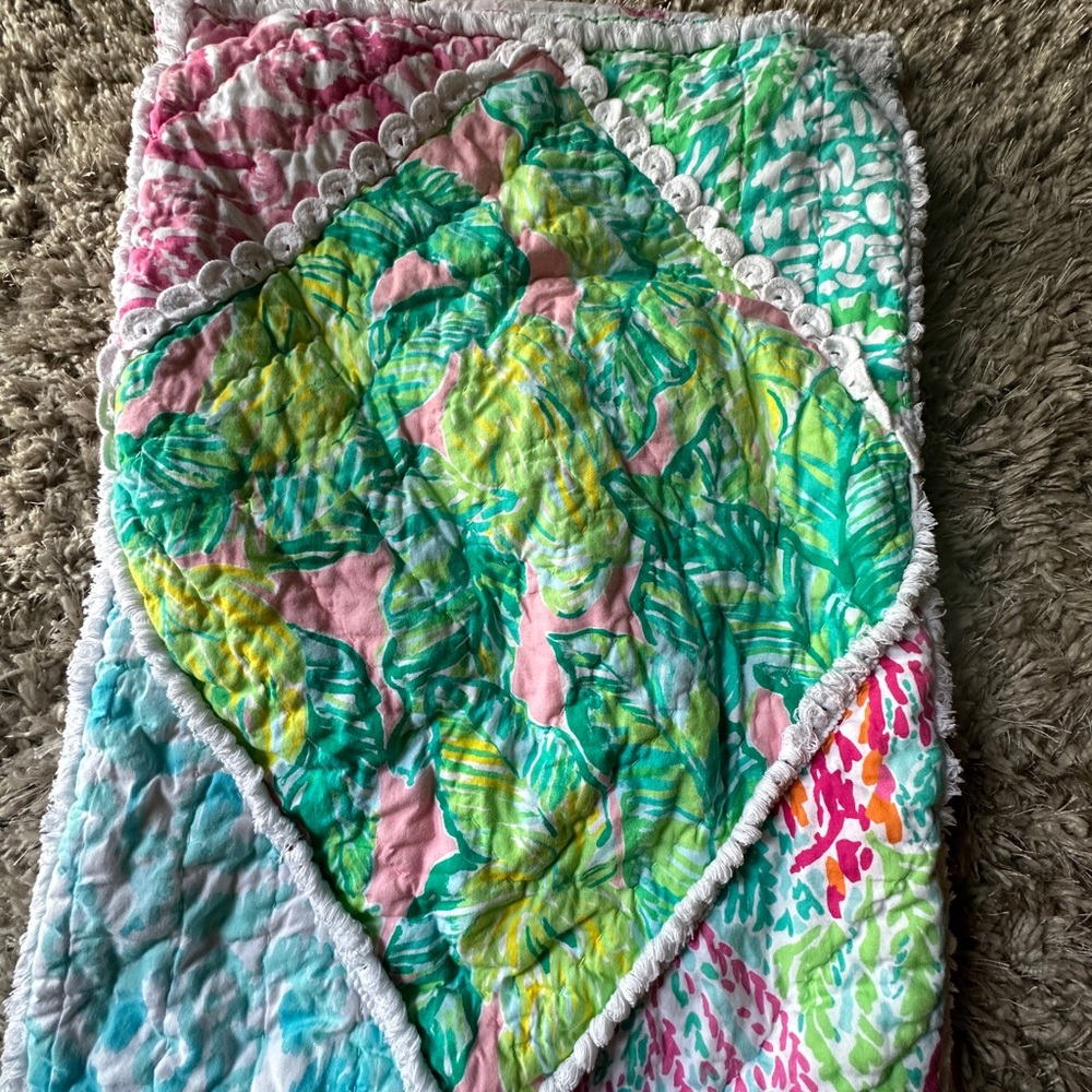 lilly Pulitzer X PB twin quilt and sham